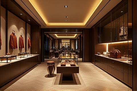 Interior de una tienda minorista de lujo en Avenida Masaryk